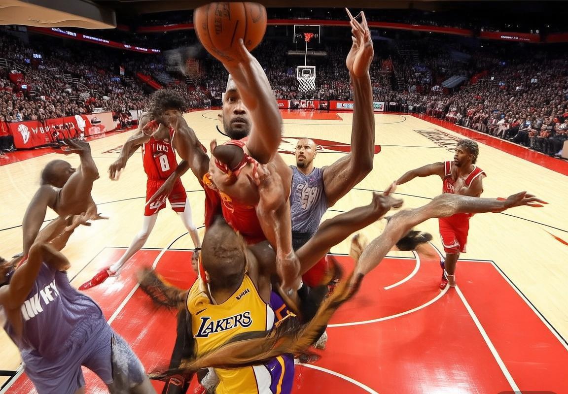 NBA季后赛湖人队大战火箭队：詹姆斯戴维斯领航，湖人内线强攻致胜(图2)